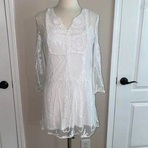 Kaktus EXQUISITE lace double layer dress/swim cover/sundress NWOT